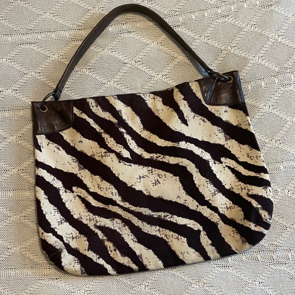 Cute Zebra Striped Cloth Hobo Purse